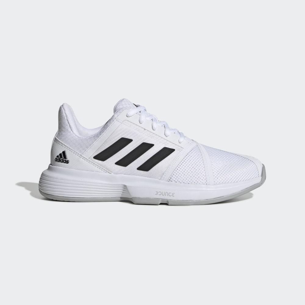 Adidas Women's CourtJam Bounce Tennis Shoes White/Black/Silver Ireland EF2765